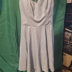 B. Smart Glittering Silver Backless Dress